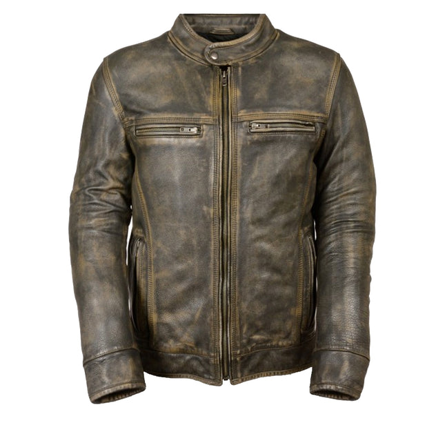 Men's Euro-collar Jacket Distressed