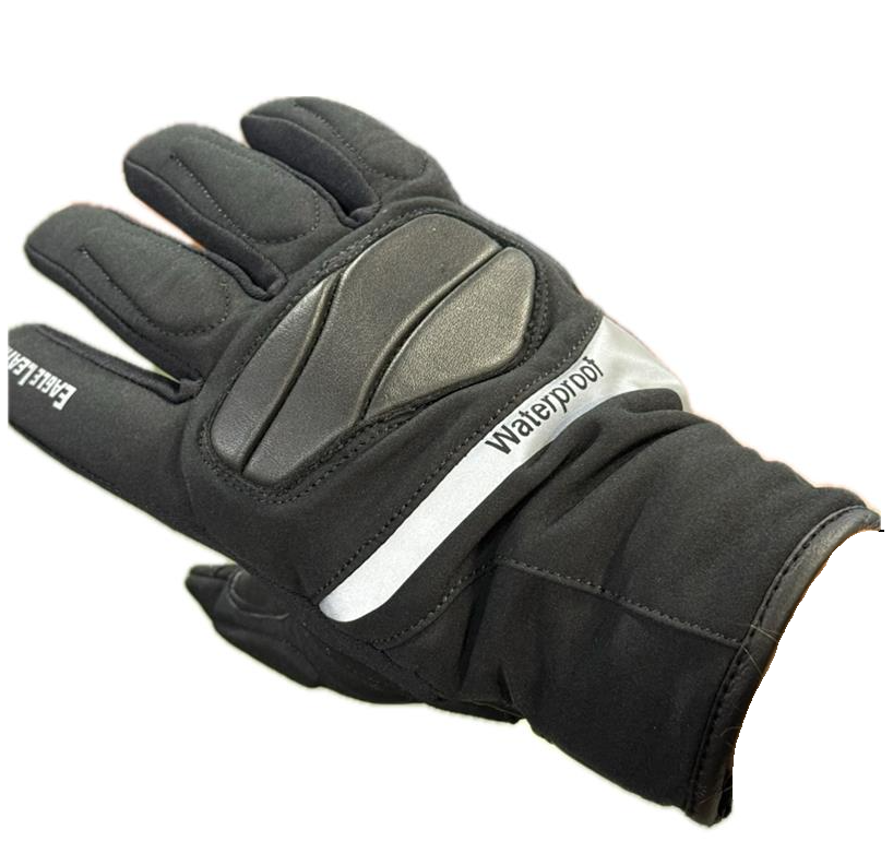 Eagle Leather Insulated Soft Water-Resistant Gloves in black, back-of-hand and cuff view