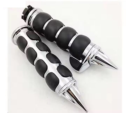 Eyeso Grips - Spiked With Assist: Fits 1" Handlebars with dual cable throttles 
Available in black or chrome 
Does NOT fit: 
