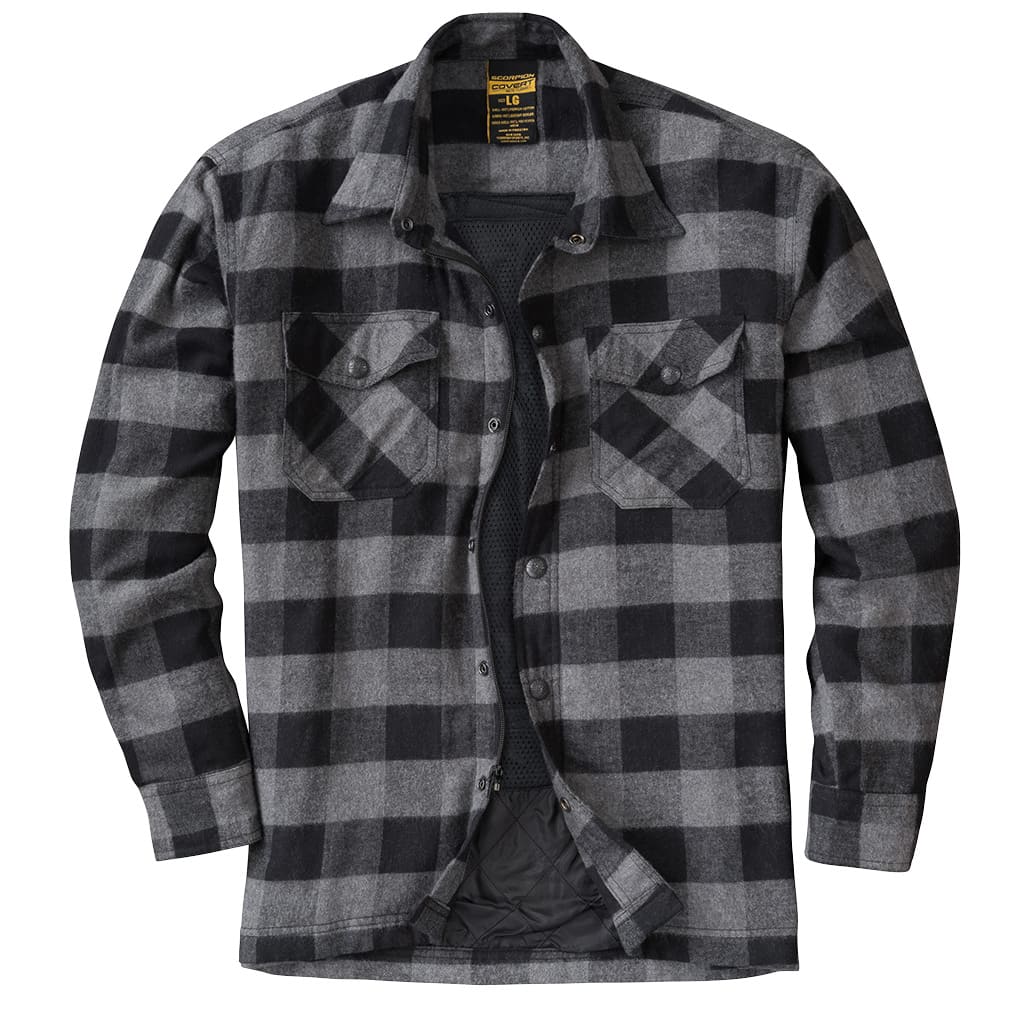 Covert Moto Flannel: The Scorpion EXO Covert Flannel was designed from the very beginning to protect from abrasion and impact