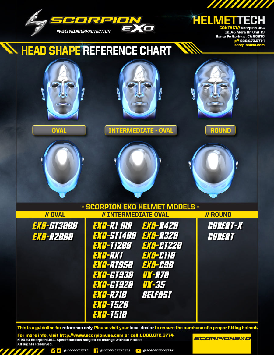 Scorpion Helmet Size Guide Eagle Leather