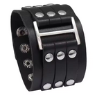 Punk Rivets Leather Wristband: Adjustable sizing fits 6