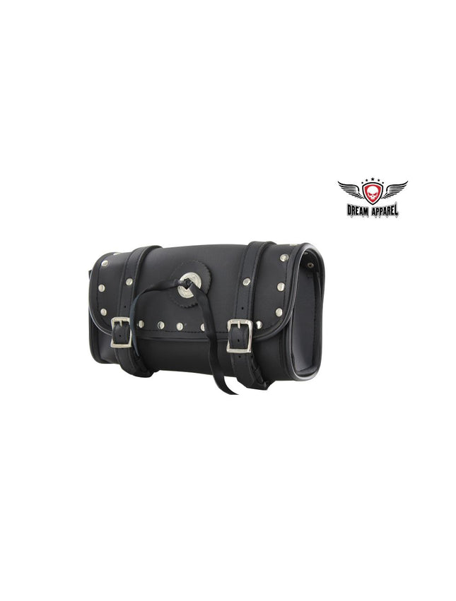 MC Tool Bag Black 12-Inch: PVC Motorcycle Black Tool Bag with Studs and Concho
Universal Fitting
100% Water Proof
2 Roller Bu