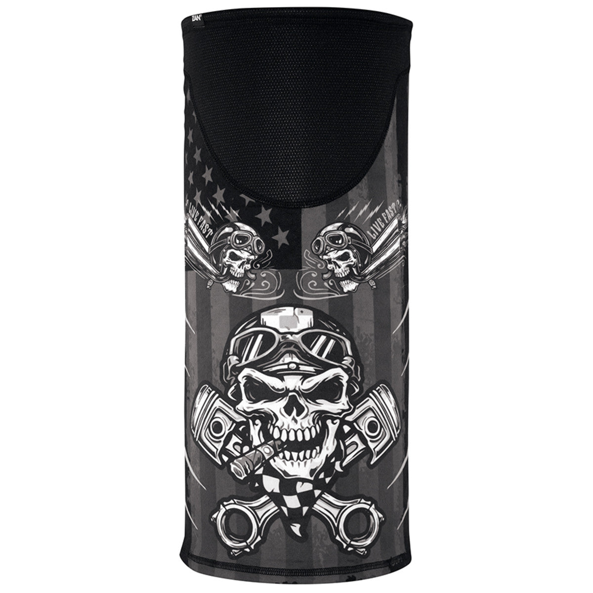 Motley Tube BIker Skull: The ZANheadgear® SportFlex® Series Windproof Tube is a versatile all-in-one headgear item constructe