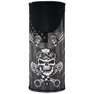 Motley Tube BIker Skull: The ZANheadgear® SportFlex® Series Windproof Tube is a versatile all-in-one headgear item constructe