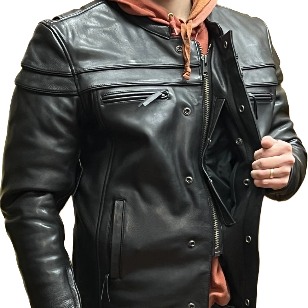 Men's Top Gun Jacket: Eagle Leather's Top Gun leather jacket has a modern, no-nonsense look with out sacrificing your protect