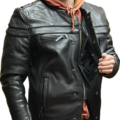 Men's Top Gun Jacket: Eagle Leather's Top Gun leather jacket has a modern, no-nonsense look with out sacrificing your protect