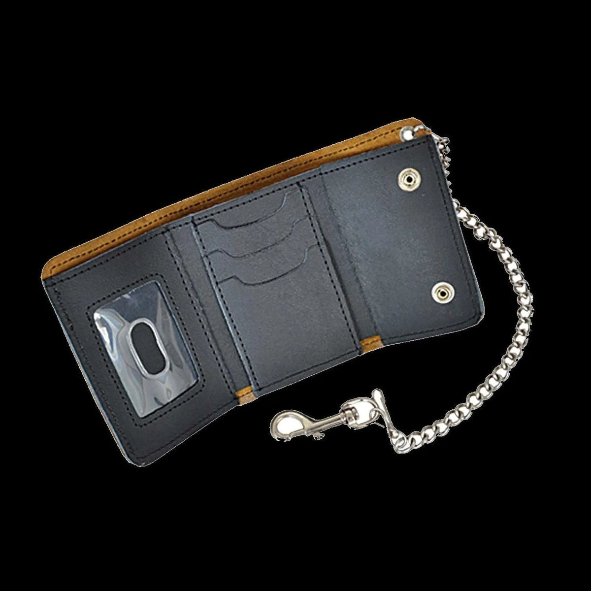 Unik black leather trifold wallet alternate view