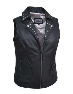 Ladies Venus Vest W/Studs: Features:

Ladies Venus Vest With Studs
Ladies Premium Leather Vest
Satin Silver lining
Antique si