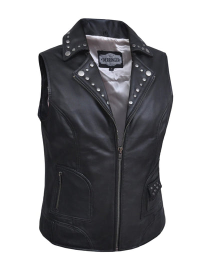 Ladies Venus Vest W/Studs: Features:

Ladies Venus Vest With Studs
Ladies Premium Leather Vest
Satin Silver lining
Antique si