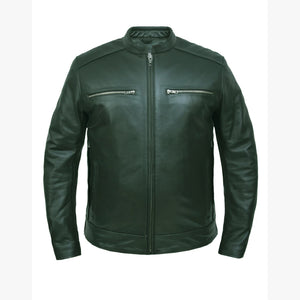 Men's Cow Hide  Leather Jacket: Features:

MENS PREMIUM LEATHER JACKET
In Premium Cowhide Leather
2 outside pockets
2 inside 