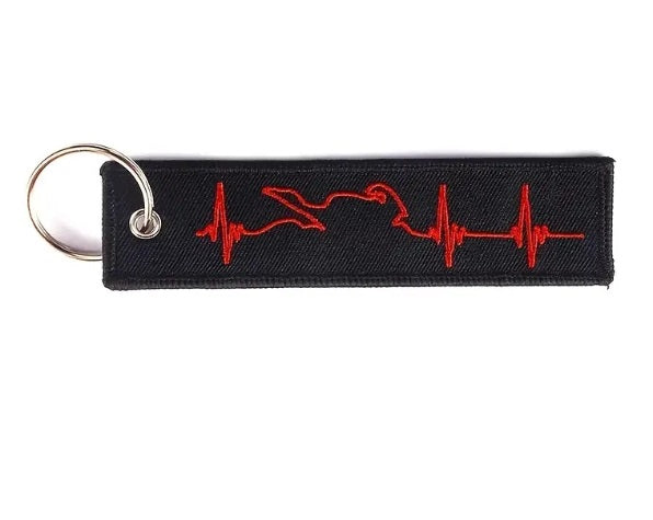 Motorcycle Key Chain - Heartbeat Red