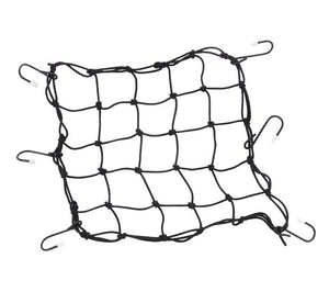 Stretch Cargo Net: This 13" x 13" multihook cargo net features metal hooks with rubber tips