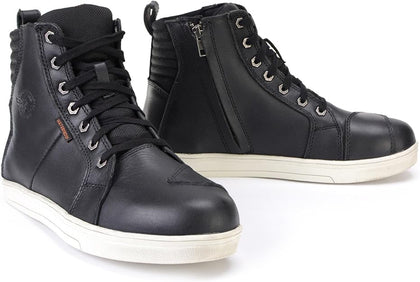 Men's Stance Riding Shoe: Milwaukee Leather MBM9114 Men's Black Waterproof Leather Street Riding Shoes with Shift Protection 
