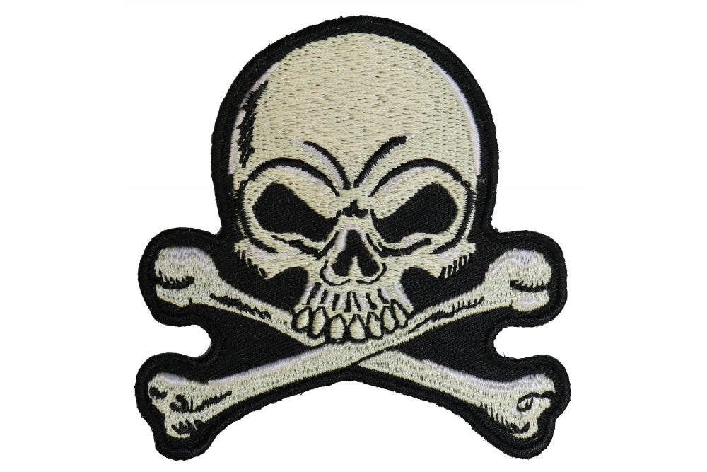 Skull And Cross Bones Black / White 3x3" Patch