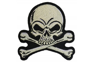 Skull And Cross Bones Black / White 3x3" Patch