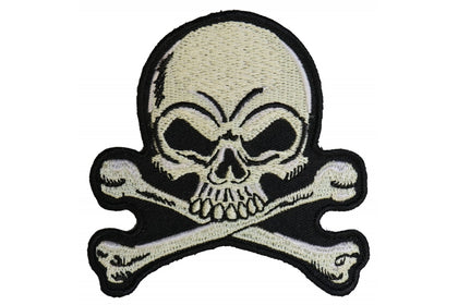 Skull And Cross Bones Black / White 3x3" Patch