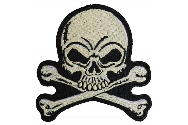 Skull And Cross Bones Black / White 3x3" Patch