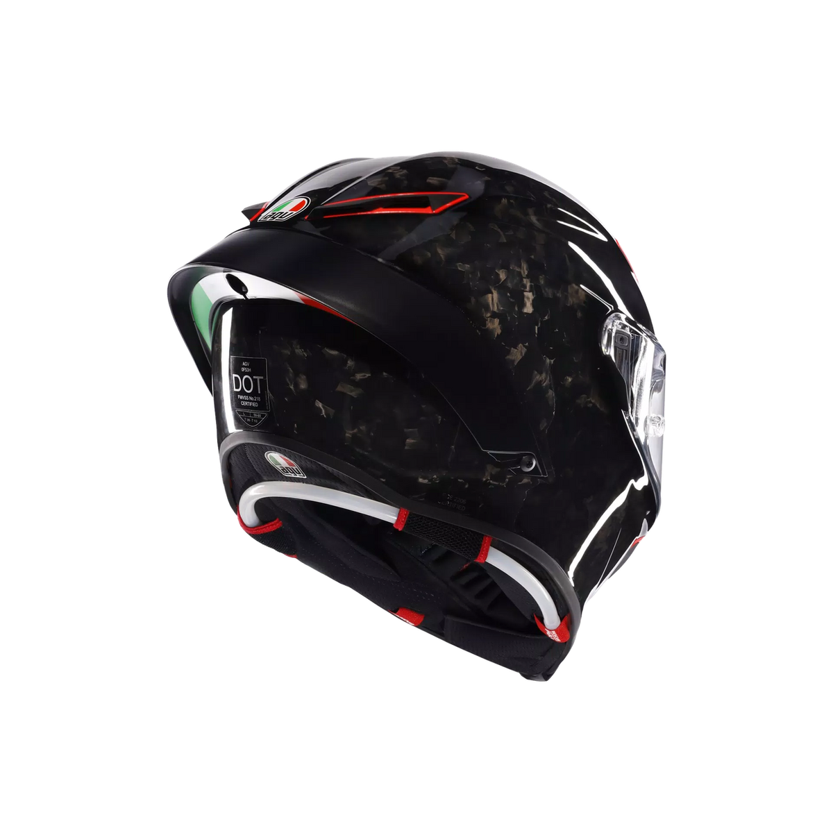 AGV Pista GP RR Italia Carbonio Forgiato Helmet rear three-quarter view of spoiler