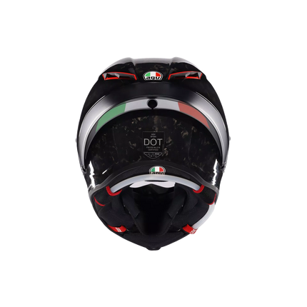 AGV Pista GP RR Italia Carbonio Forgiato Helmet rear view with Italian tricolor detail