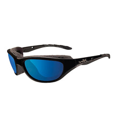 Airrage Polarized Blue Mirror Lens Gloss Black Frame: Airrage Polarized Blue Mirror Lens Gloss Black Frame