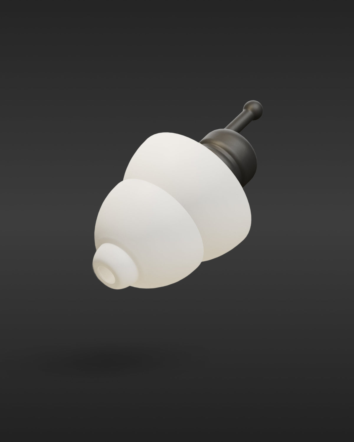 Alpine MotoSafe Tour 2026 earplug product view, white ear tip with black acoustic filter