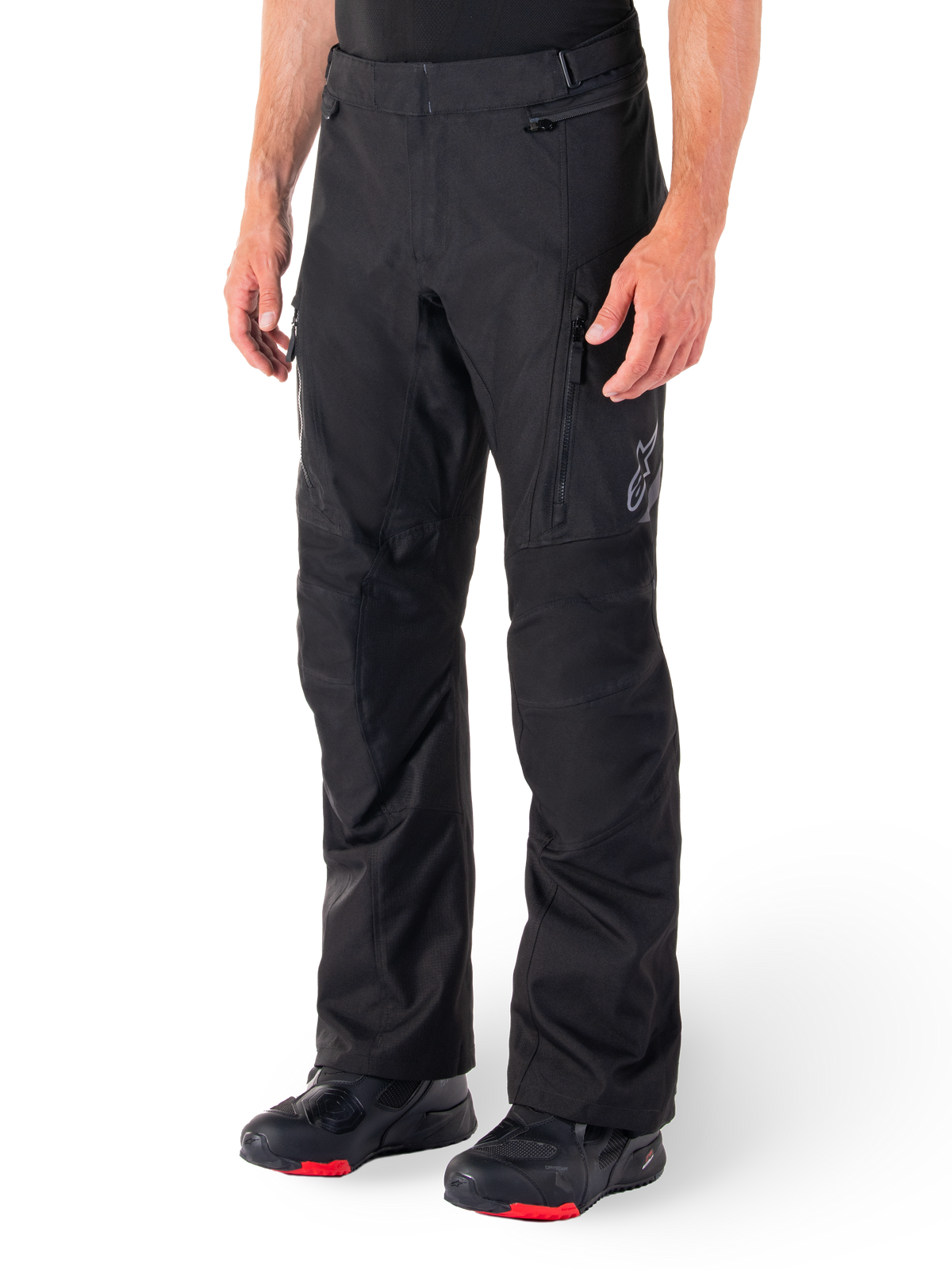 Alpinestars ST-1 Waterproof Pants, Black, front three-quarter view