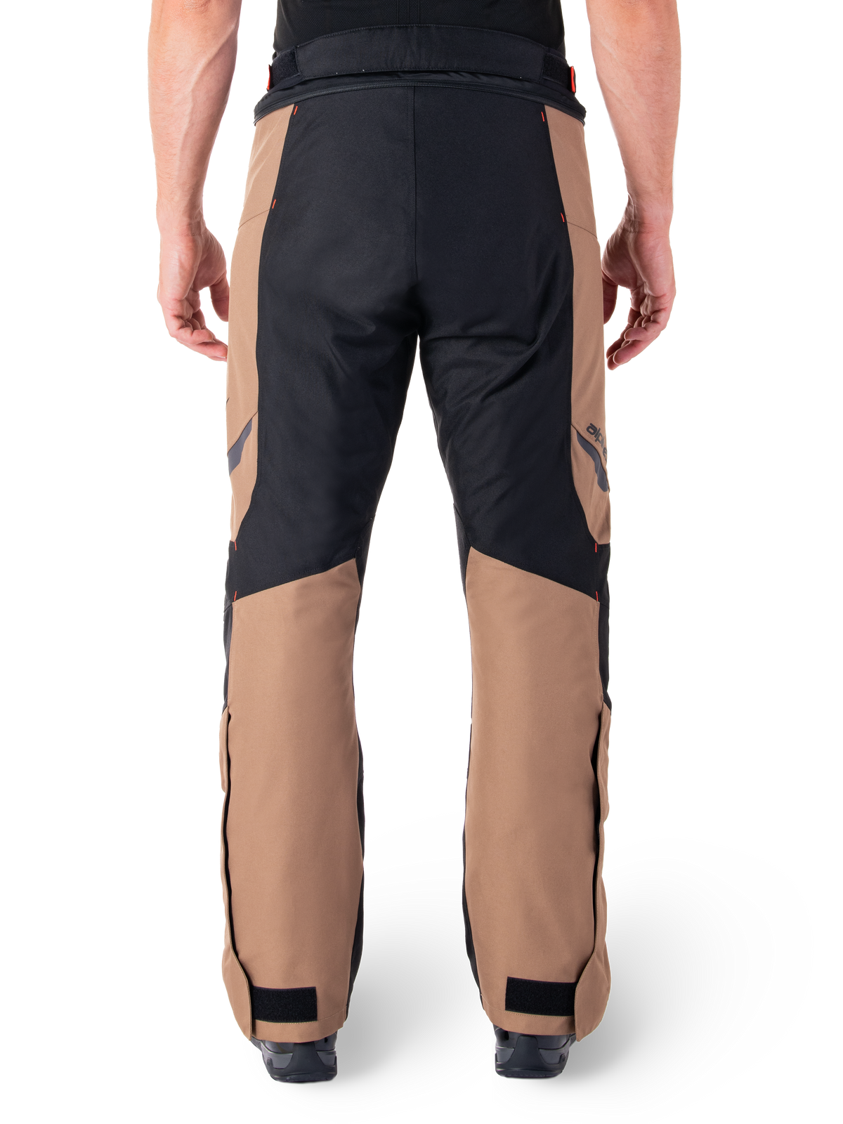 Alpinestars ST-1 Waterproof Pants, Khaki / Sand with Black and Red Fluo, rear view