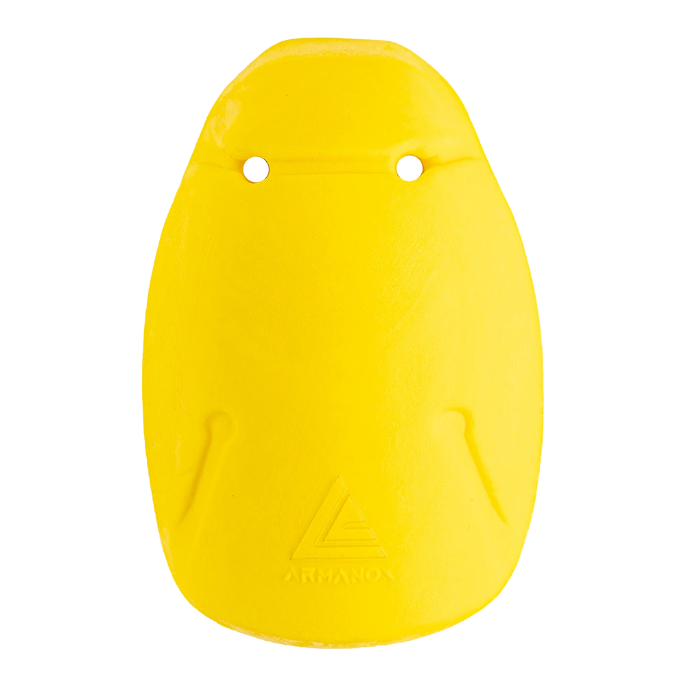Armanox Ballistix Contoured Shoulder Protector 401 in Yellow, contoured face view