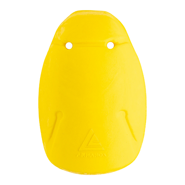 Armanox Ballistix Contoured Shoulder Protector 401 in Yellow, contoured face view
