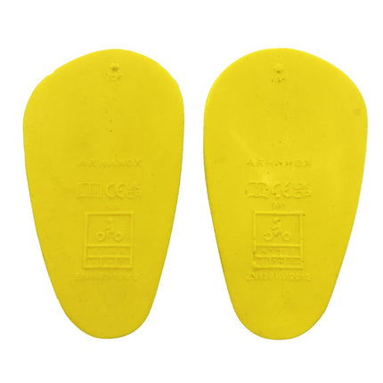 Pair of Armanox Ballistix 501 CE Level 2 hip protectors, rear certification view