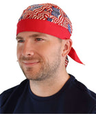 Classic Skull Cap US Flags Red Band: Sparkling Earth Skull Caps have a comfort fit sweatband built-in and ties in back so you