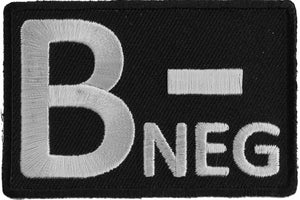 Blood ID Patch - B Negative: Product Information:
Dimension: 3x2 inchBorders: Clean Cut Embroidered Borders for Easy SewingPa