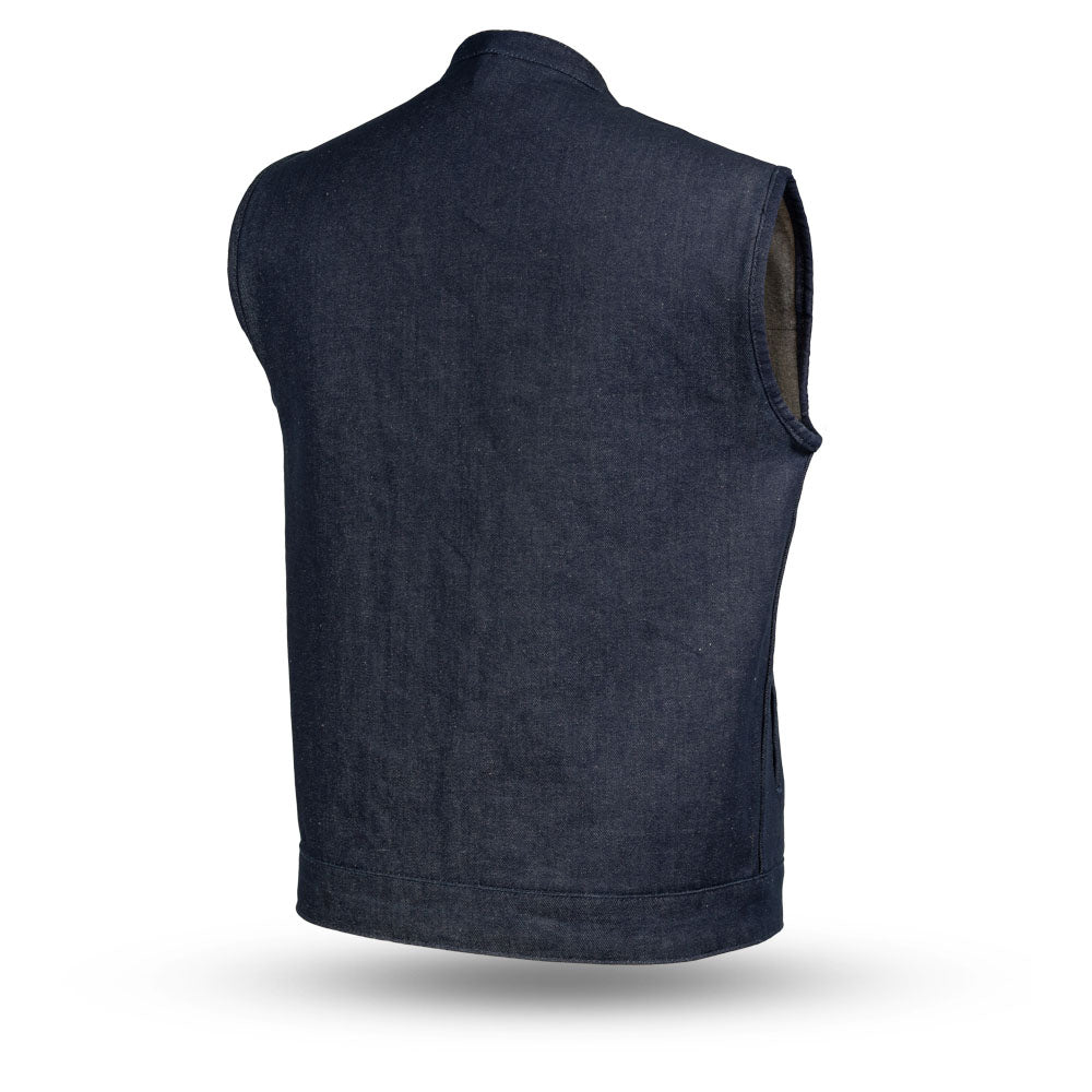 Men's Kershaw Raw Denim Vest: Experience the thrill of the open road like never before with our Kershaw Men's Motorcycle Deni