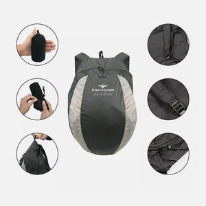 Eagle Leather Packable Backpack: A backpack large enough to fit a full face helmet that packs up to fit in your hand
