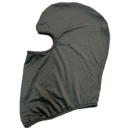 Black motorcycle balaclava face mask for riding, providing full head and neck coverage.