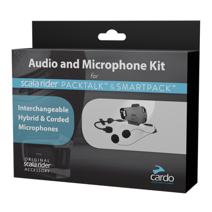 Cardo Packtalk Bold and Packtalk Black second helmet audio and microphone kit packaging