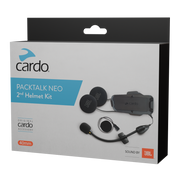 Cardo Packtalk Neo second helmet kit with JBL speakers, microphones, and mounting hardware
