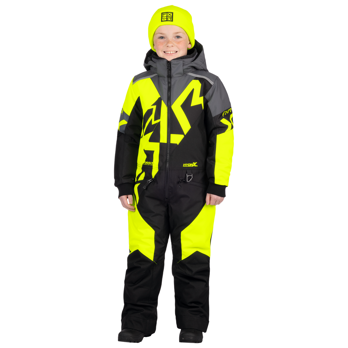 FXR Child Cold Cross CX Monosuit Black/HiVis