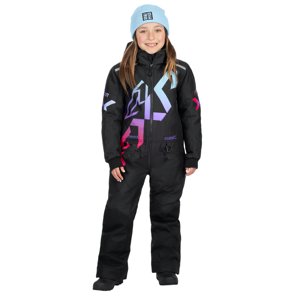 FXR Child Cold Cross CX Monosuit Black/Twilight