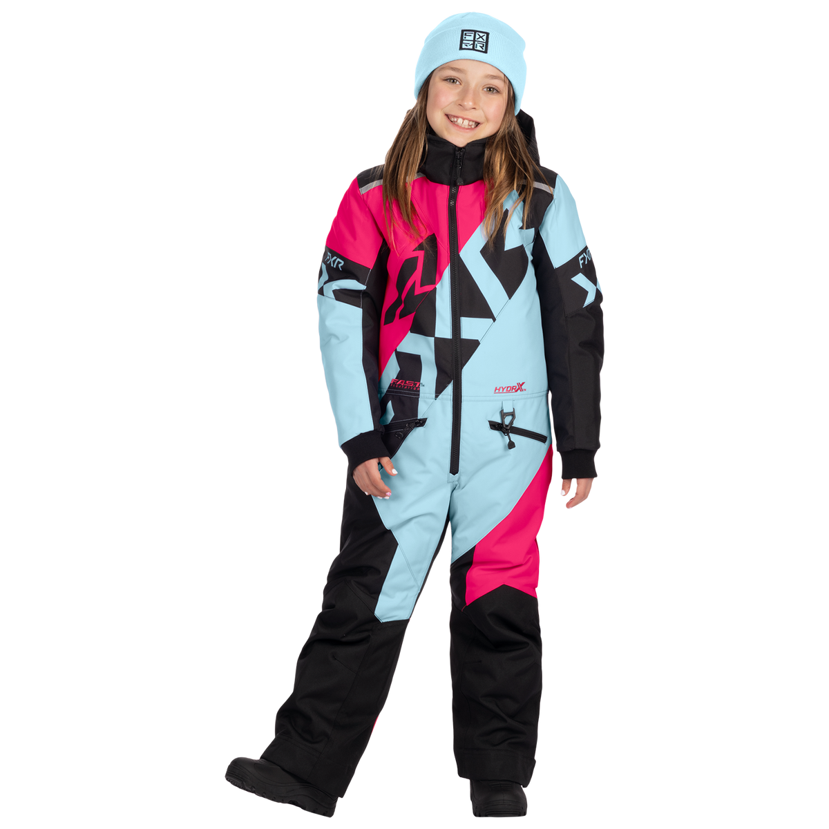 FXR Child Cold Cross CX Monosuit Maui Blue/Razz