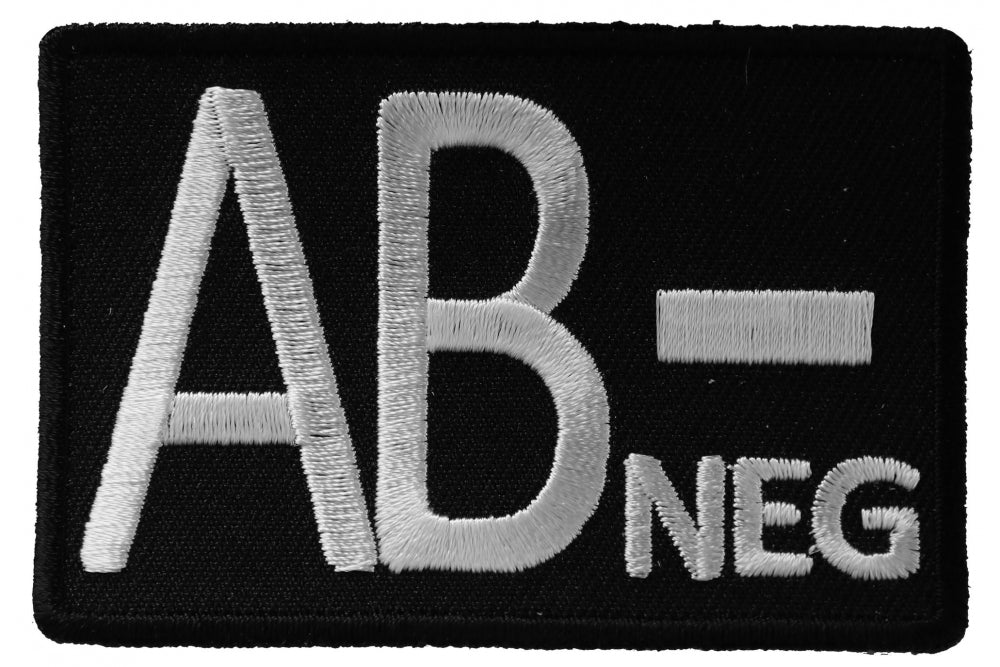 Blood ID Patch - AB Negataive: Product Information:
Dimension: 3x2 inchBorders: Clean Cut Embroidered Borders for Easy Sewing