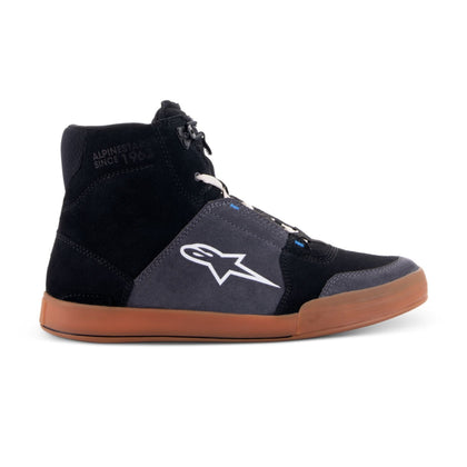 Alpinestars Chrome Riding Shoe in Black and Asphalt, outer side view