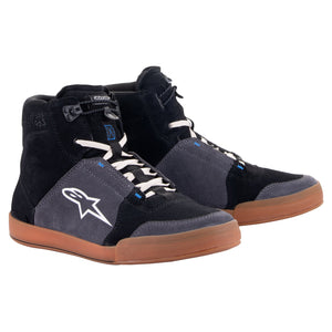 Alpinestars Chrome Riding Shoes in Black and Asphalt, pair view