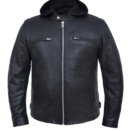 UNIK Cowhide Hooded Leather Jacket