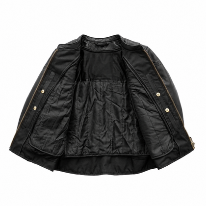 Competition Ladies leather motorcycle jacket interior with insulated liner and storage pockets