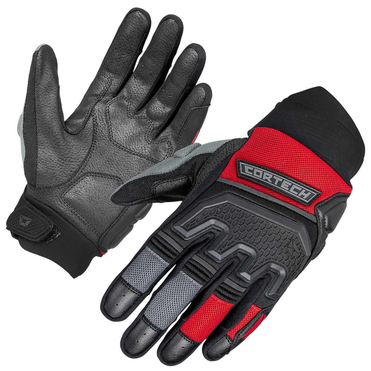 Cortech Men's Aero-Flo 2.0 glove in Red, back of hand view