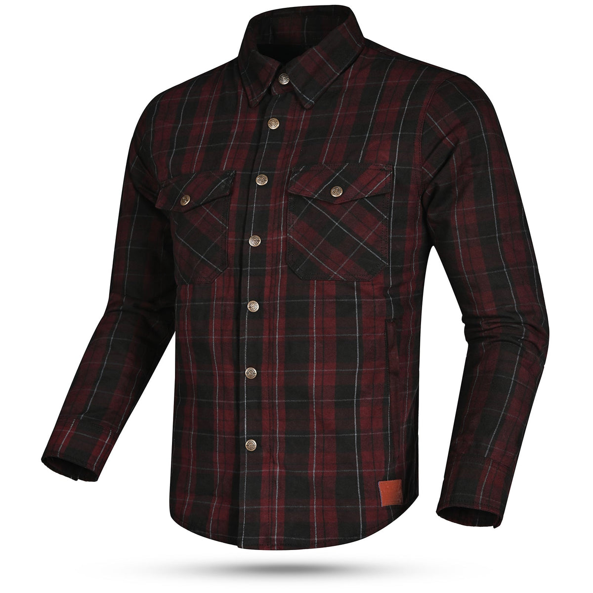 Cortech Bender 2.0 Riding Flannel, Burgundy/Black, front view