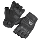 Cortech Flip Off Armored Fingerless Gloves Black pair showing palm and knuckle protection