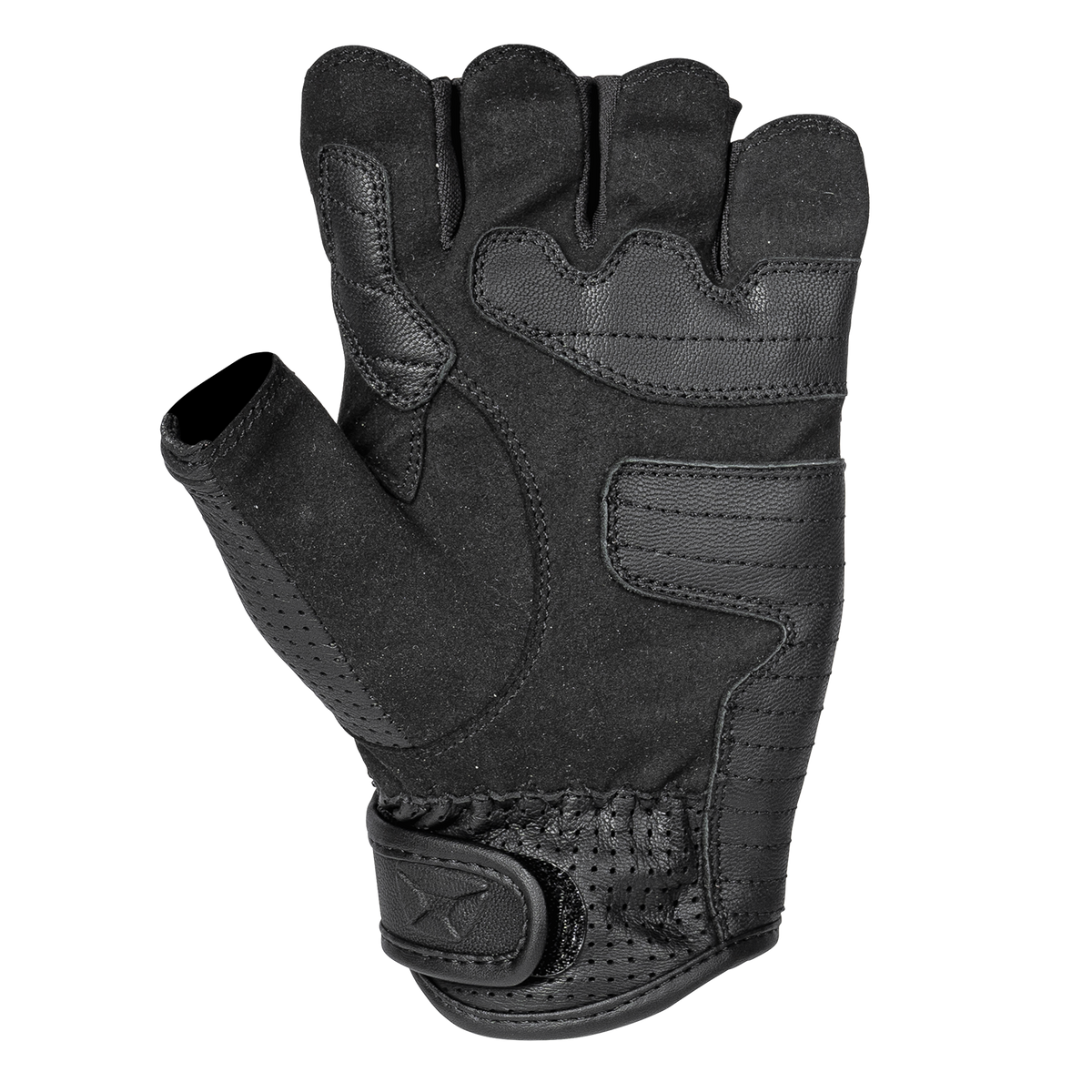 Cortech Flip Off Armored Fingerless Gloves Black palm and reinforcement detail